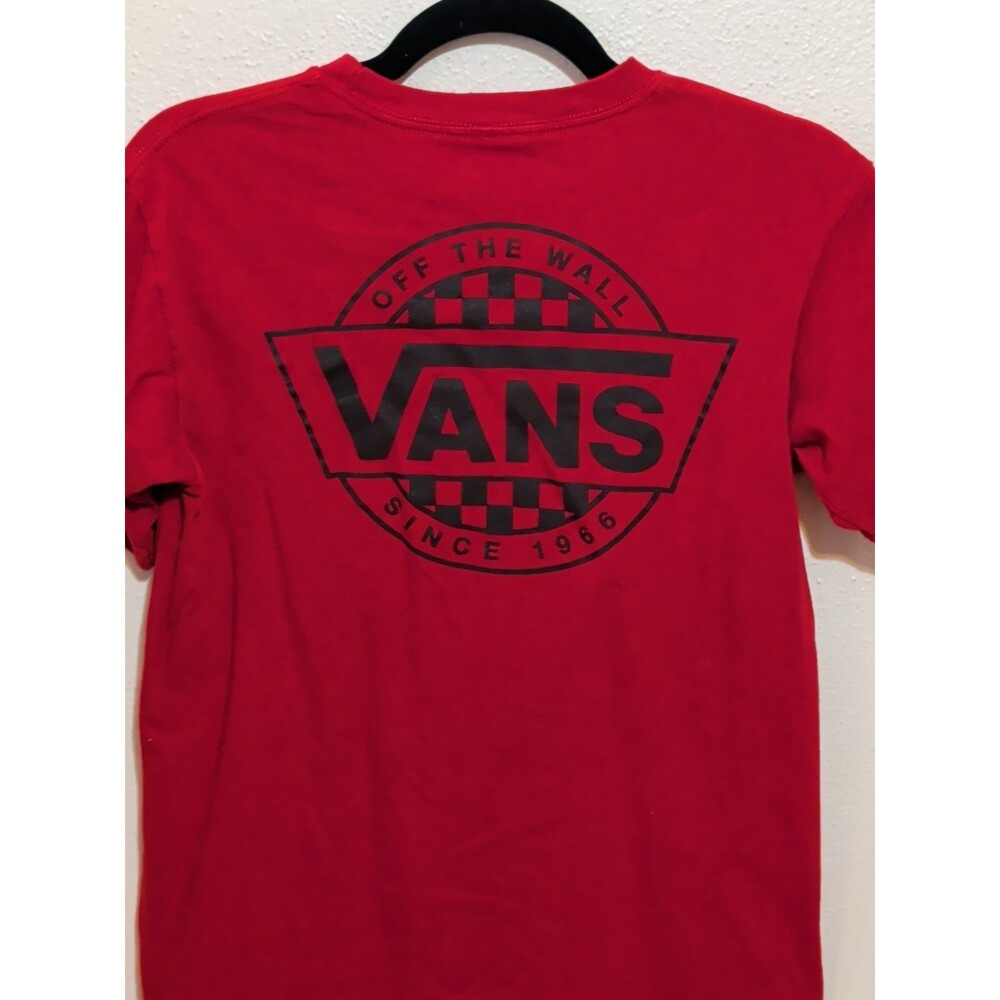Y2K Inspired Vans Shirt Small Red Graphic Streetwear Skating Short Sleeve - Picture 5 of 10